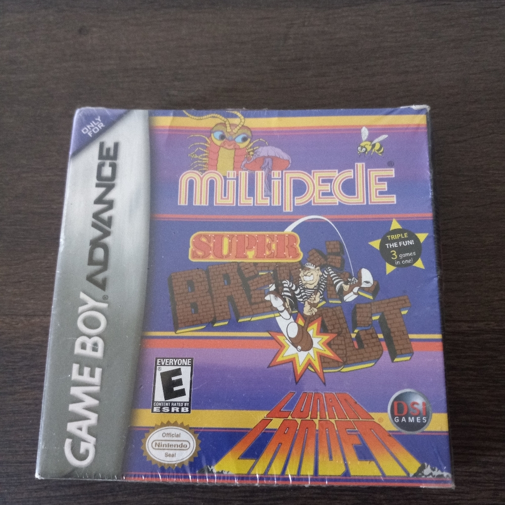 2001 Millipede/Super Breakout/Lunar Lander Gameboy Advance New Sealed